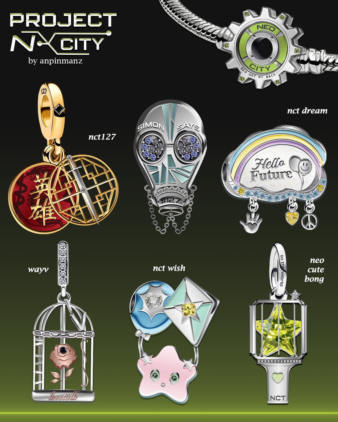 PREORDER: Project NCity individual charms