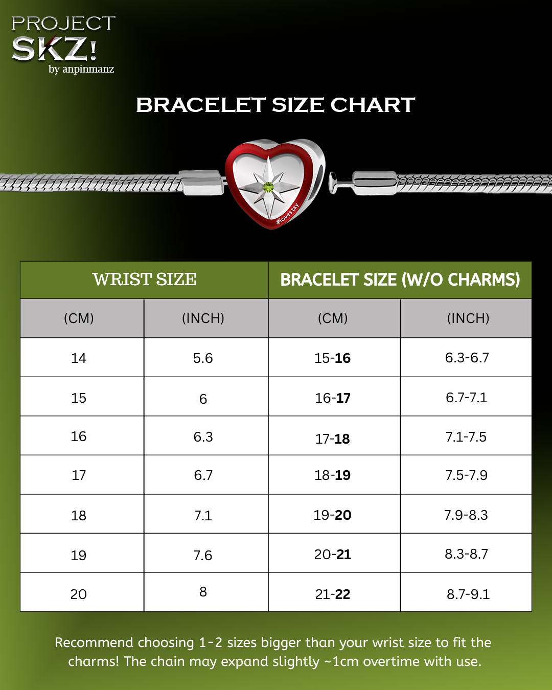 PROJECT SKZ! heart clasp bracelet