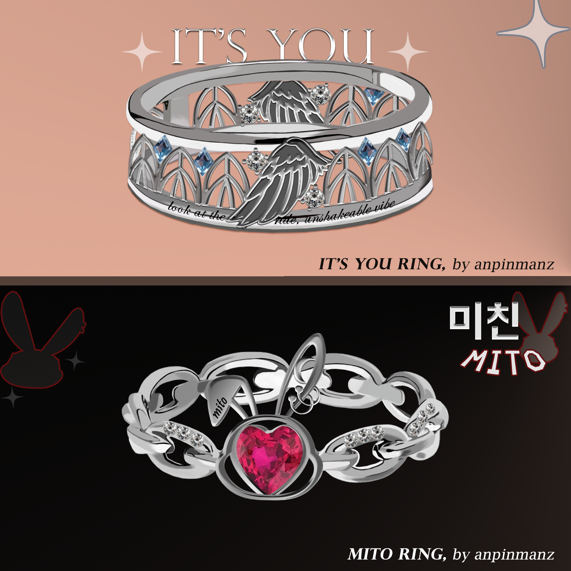PREORDER: Ateez Its You/Mito rings – anpinmanz