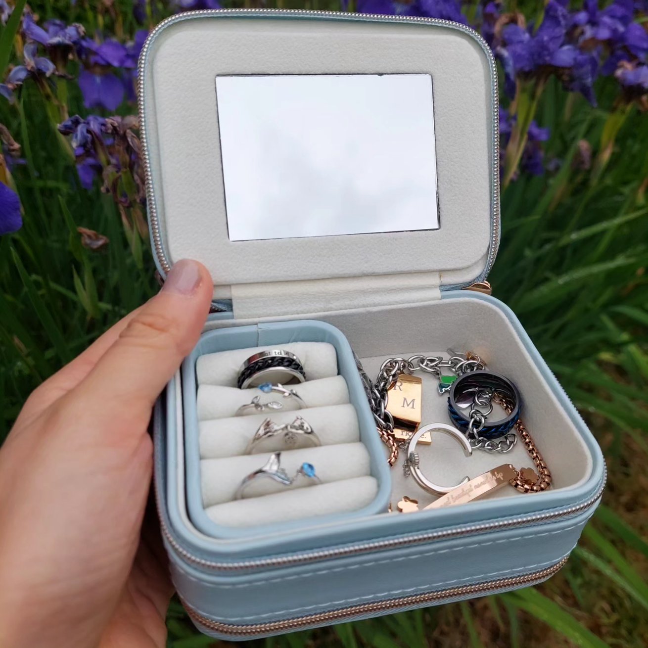 Grey Travel Jewelry Box
