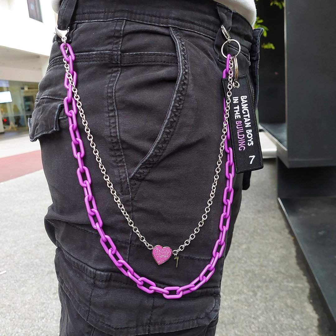 Purple group acrylic pants chain LAST CHANCE