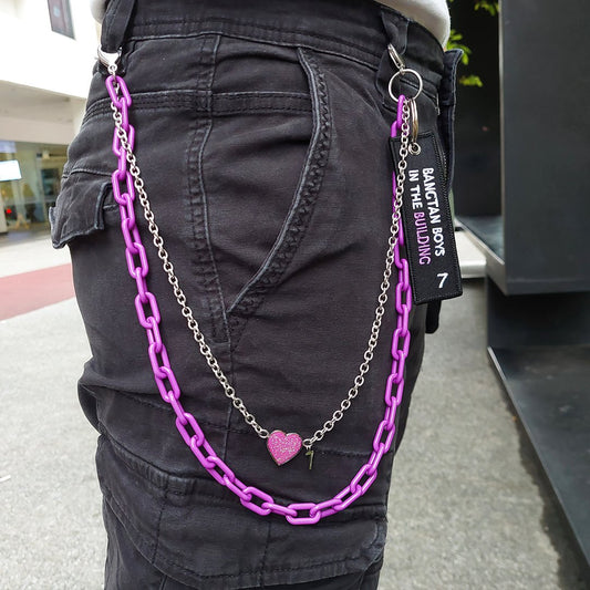 Purple group acrylic pants chain LAST CHANCE