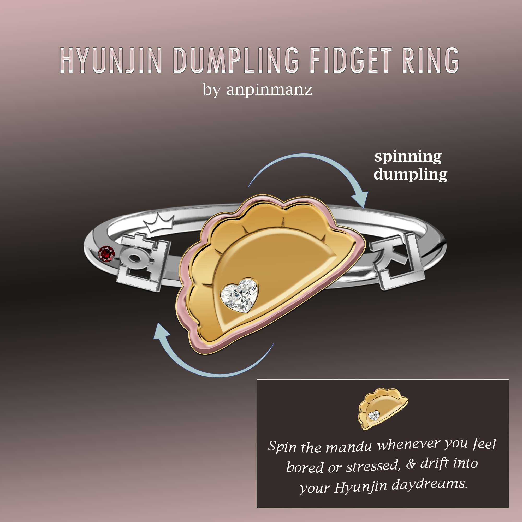 Inman Rings PREORDER: Hyunjin spinning dumpling ring – anpinmanz