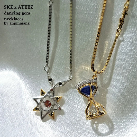 SKZ & Ateez dancing gem necklaces