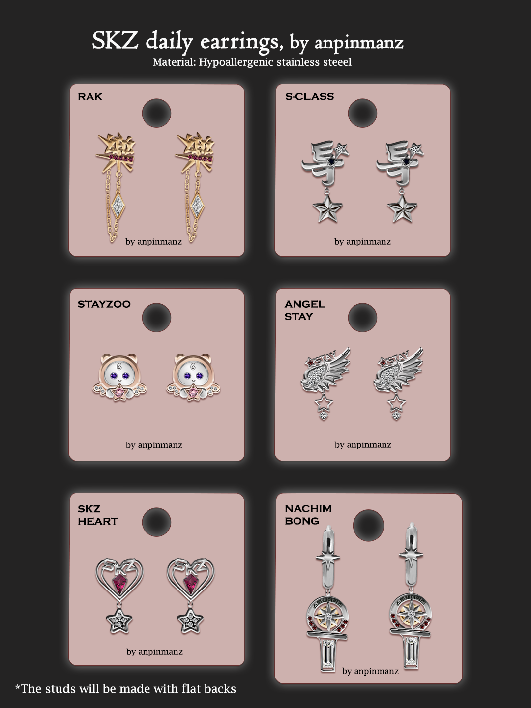 PREORDER: SKZ daily earrings