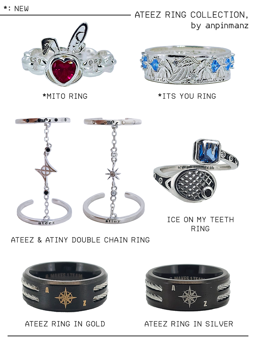 Ateez Its You/Mito rings