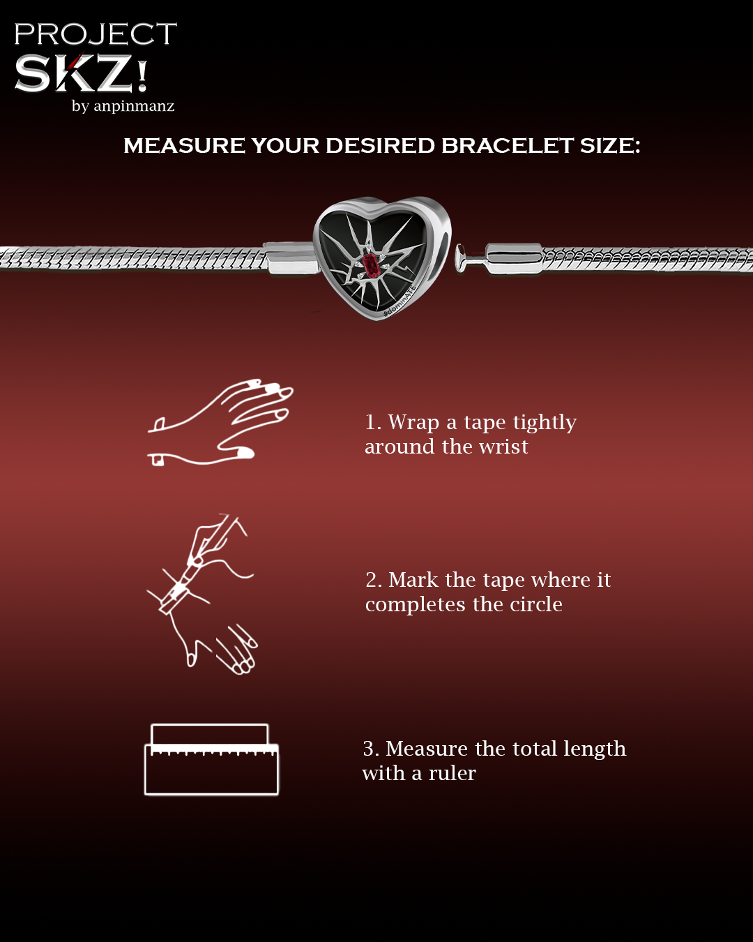 PROJECT SKZ! heart clasp bracelet