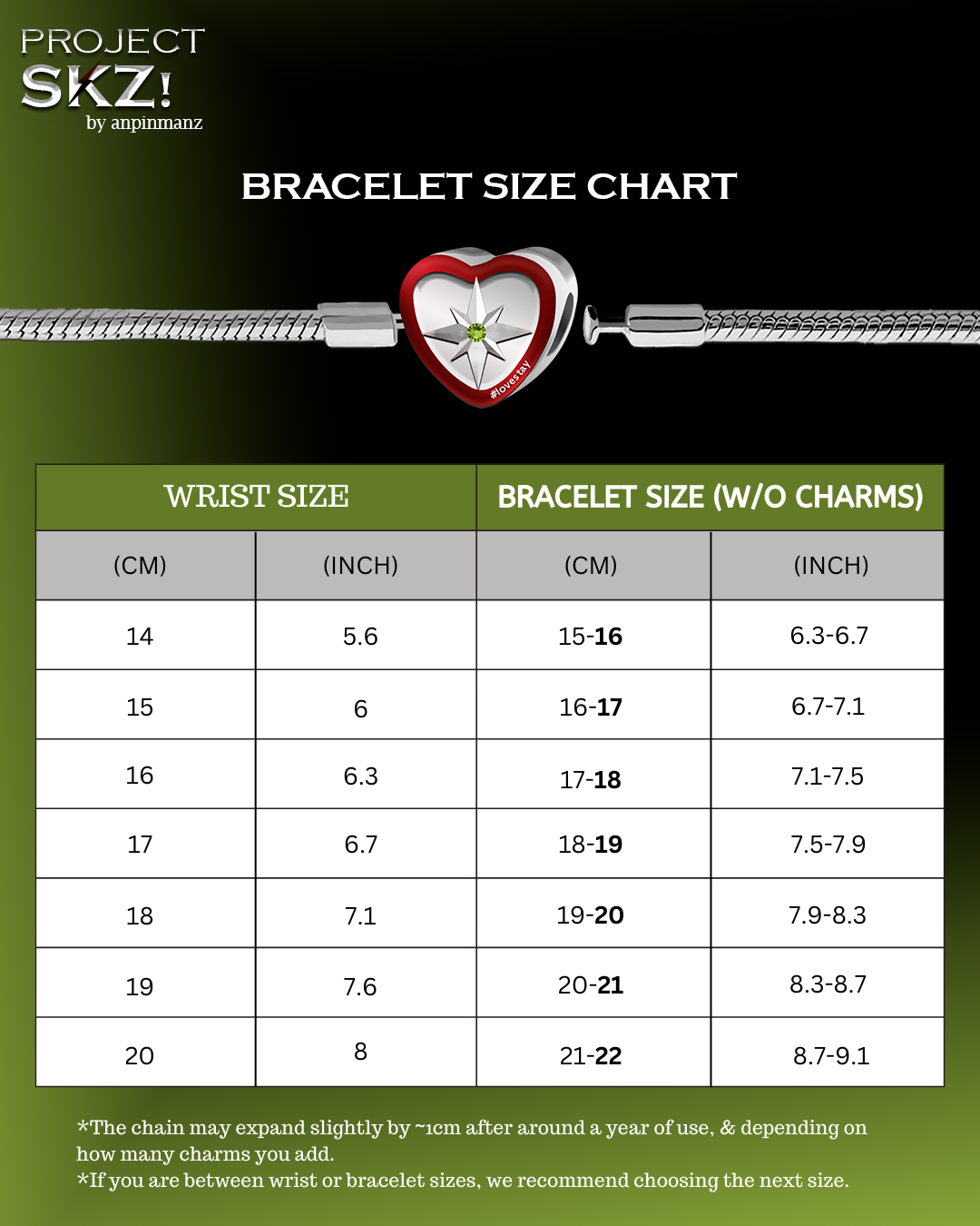 PROJECT SKZ! heart clasp bracelet