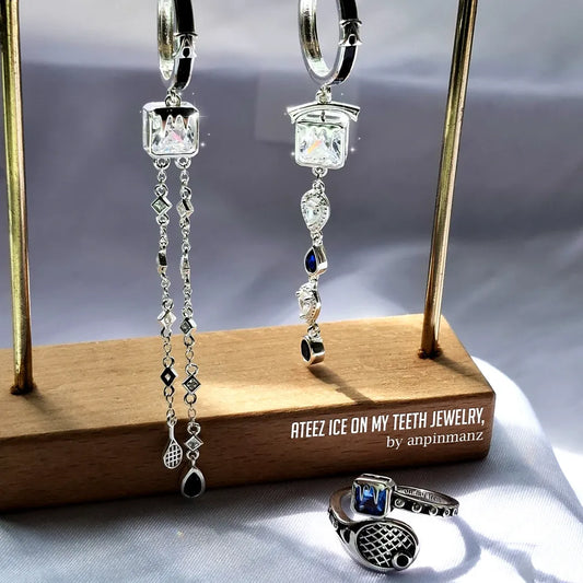 Ateez Ice On My Teeth earrings/ring