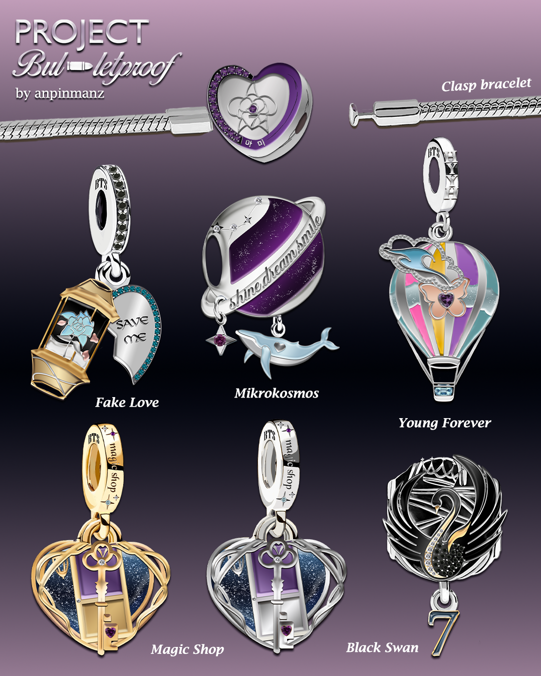 PREORDER: Project Bulletproof individual charms