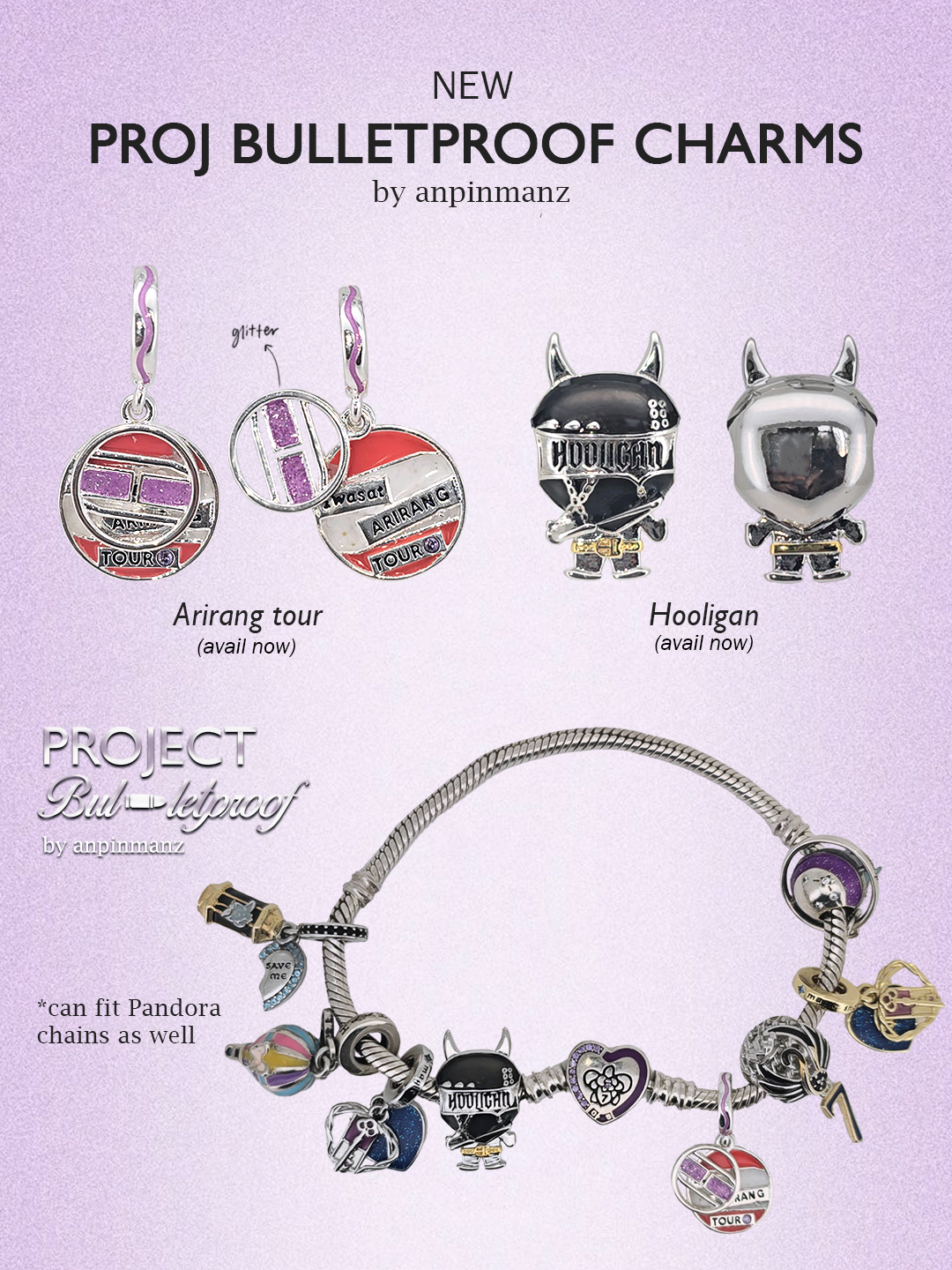 Project Bulletproof individual charms/set